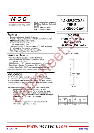 1.5KE110A-TP datasheet  